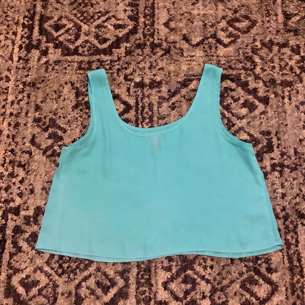 Forever 21 Blue Chiffon Small Crop Top